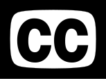 Symbol for closed captions: 2 black C's on a white background with a black border (resembling a TV)