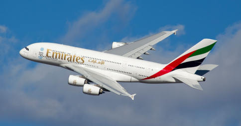 Emirates Airbus A380-800 mid-flight