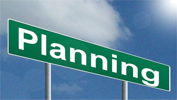 A sign with the word 'Planning' on it